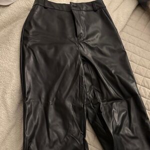 Long black leather pants